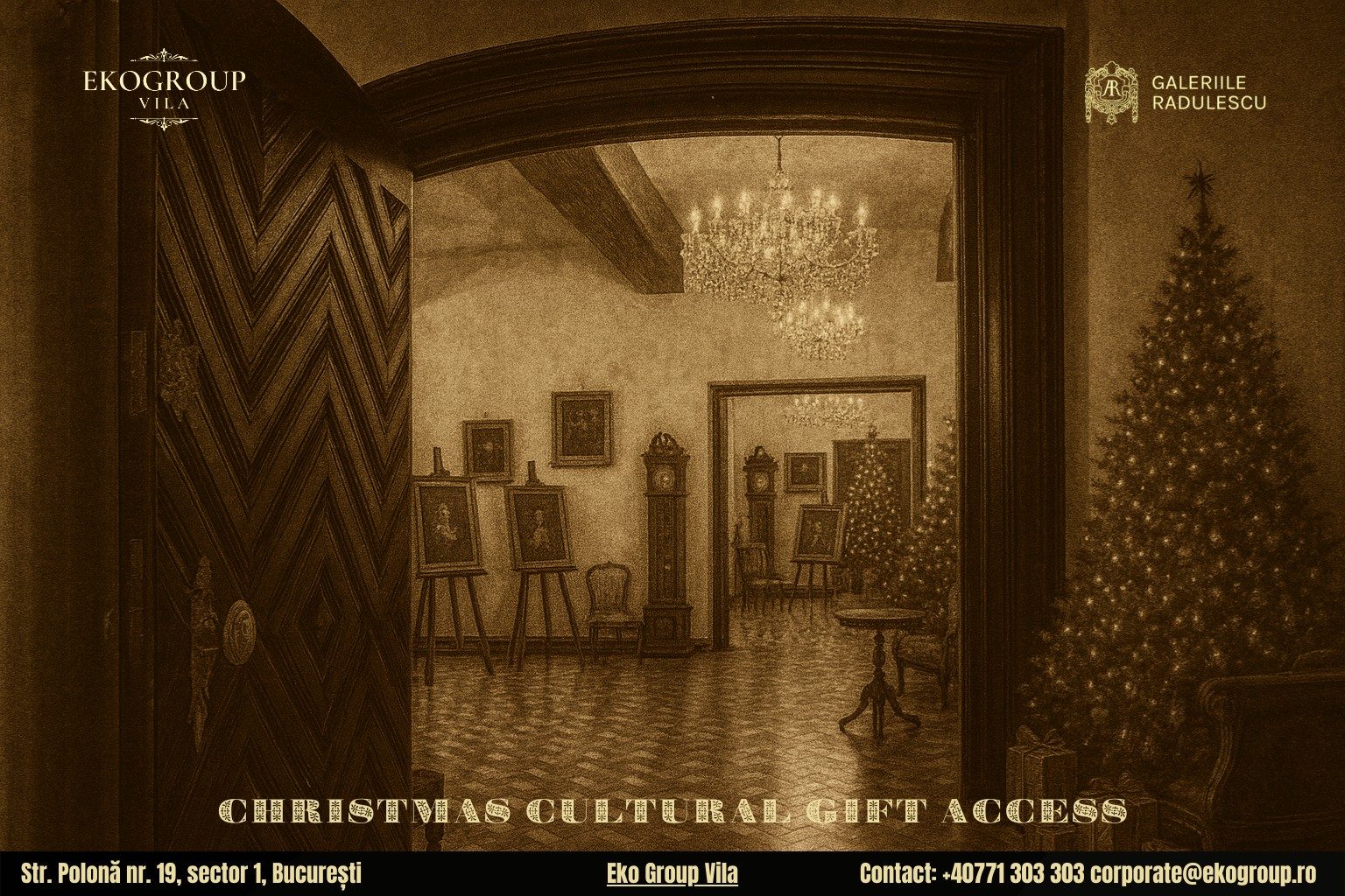 Cadou de Crăciun cu farmec cultural: accesul la expoziția „Crăciunul anilor ’30” de la Eko Group Vila